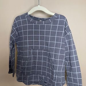 Rylee + Cru grey check long sleeve shirt. 4-5T.